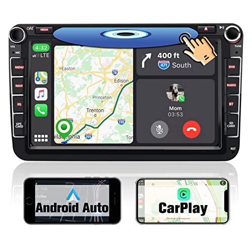 AWESAFE Android 11.0 [2GB+32GB] Radio Coche con Pantalla 2 DIN CD/DVD para VW, Autoradio CarPlay/Android Auto para VW con WiFi/GPS/Bluetooth/RDS/USB/FM AM/SD/RCA, Admite Mandos del Volante