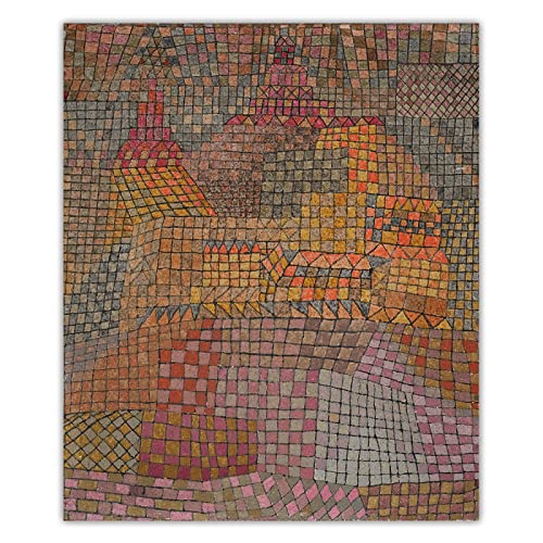 EROOLU Pósteres de Paul Klee, Castillo de la Ciudad, Pintura en Lienzo, Arte de Pared Abstracto, Impresiones de Paul Klee, Cuadros de Paul Klee para decoración para Sala de Estar, 60x80cmx1 sin Marco