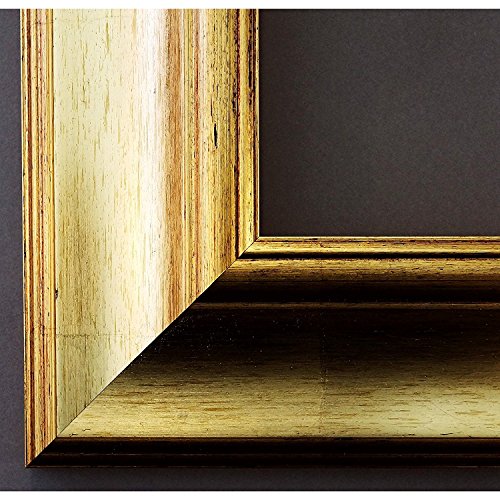 Artecentro Marco dorado para cuadros – Oro/Color con o sin paspartú de madera, varios tamaños (dorado, 50 x 60)