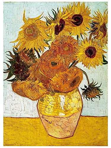 L3H3 Puzzle 1000 Piezas,Puzzle Van Gogh,Puzles para Adultos y Niños,Puzzles de Madera 70 x 50cm,Girasol