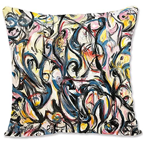Funda de almohada decorativa protectora de arte abstracto - Pollock - Convergence B-Mural B