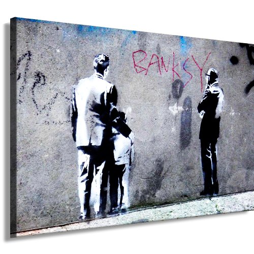 Banksy - Lienzo decorativo (100 x 70 cm, 100 fotos), diseño de graffiti