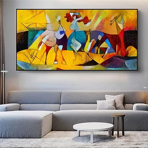 HASMI Póster de lienzo famoso por obras de arte de Picasso, imágenes abstractas de arte de pared para sala de estar, decoración moderna para el hogar, 70x140cm sin marco