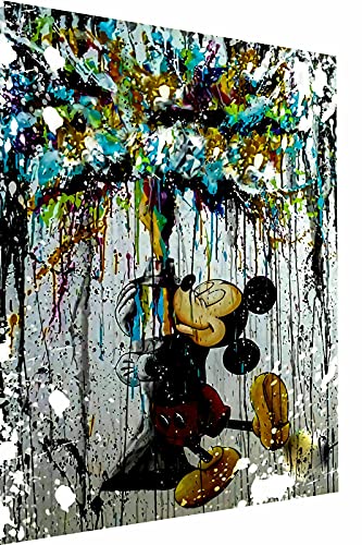 Magic Canvas Art Pop Art B8002 - Cuadro de pared (1 pieza, 60 x 60 cm), diseño de Mickey Mouse