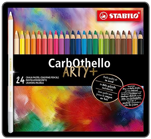 Lapices de colores stabilo acuarelables carbothello arty estuche metalico de 24 colores surtidos