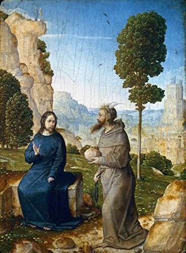 Temptation of Christ. /N'The Temptation of Christ.' Oil On Wood Juan De Flandes C1500. Artistica di Stampa (45,72 x 60,96 cm)