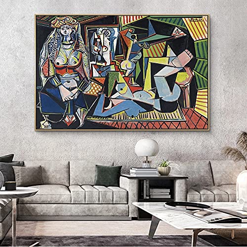 BLUEVI Impresiones de arte de graffiti Reproducciones de Pablo Picasso Les Femmes Obras de arte famosas Carteles e impresiones Cuadros de arte de pared para decoración 50x70cm sin marco