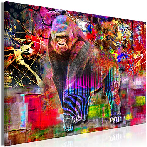 murando Cuadro en Lienzo Animales 120x80 cm Impresión de 1 Pieza Material Tejido no Tejido Impresión Artística Imagen Gráfica Decoracion de Pared Mono gorila concreto como pintado a-A-10324-b-a