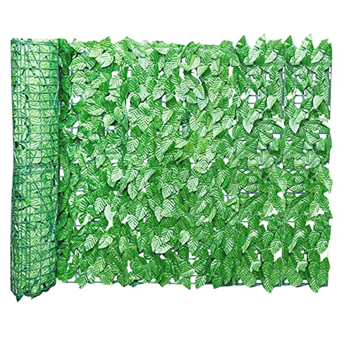 Qeyeid Rollo de cerco de privacidad de hojas de hiedra artificial, protección UV, paneles de pantalla de hojas verdes para decoración de pared de jardín, panel de pared verde artificial (1 unidad)