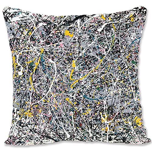 Funda de almohada decorativa para lanzar arte abstracto - Pollock - Convergence B-Number One B