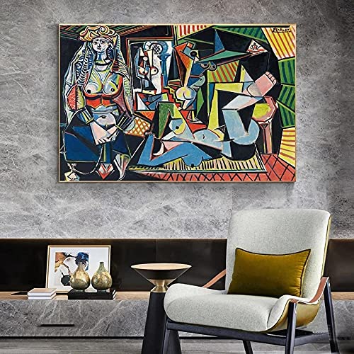 Lienzo Les Femmes D 'Alger del famoso Ous Pablo Picasso adorna la pared de la sala de estar con cuadros de arte de pared impresos 42x60cm sin marco