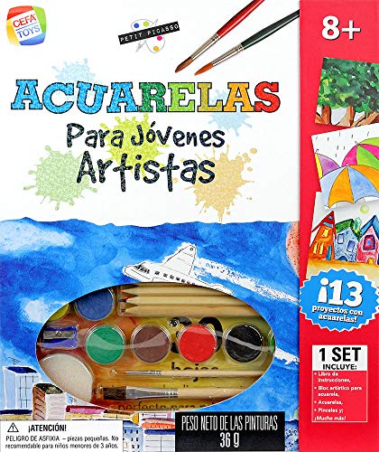 Cefa Toys JOVENES ARTISTAS, PETIT PICASSO Pintura con Acuarelas, color blanco, 42 unidad (paquete de 1) (Spice box 572)