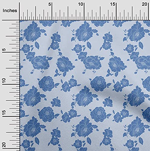 oneOone Flex Algodn Azul Gris¡ceo Tela Florales Tela De Costura Por El Medidor Impreso Suministros De Costura De Ropa De Bricolaje 40 Pulgada De Ancho