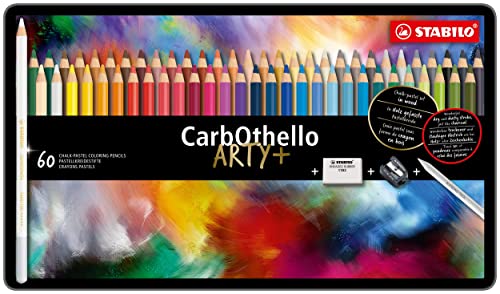 Stabilo, Lápiz de color tiza-pastel STABILO CarbOthello - Caja de metal con 60 colores