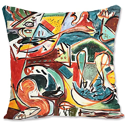 Funda de almohada decorativa protectora de arte abstracto - Pollock - Convergence B-The Key B