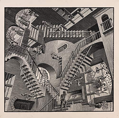 Maurits Cornelis Escher Giclee Papel de Arte impresión Obras de Arte Pinturas Reproducción de Carteles(Escalera)