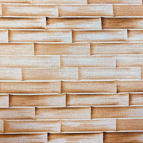 Kt KILOtela - Tela de loneta estampada digital - Panamá 100% lino - Retal de 100 cm largo x 150 cm ancho | Bambú - Marrón, beige ─ 1 metro