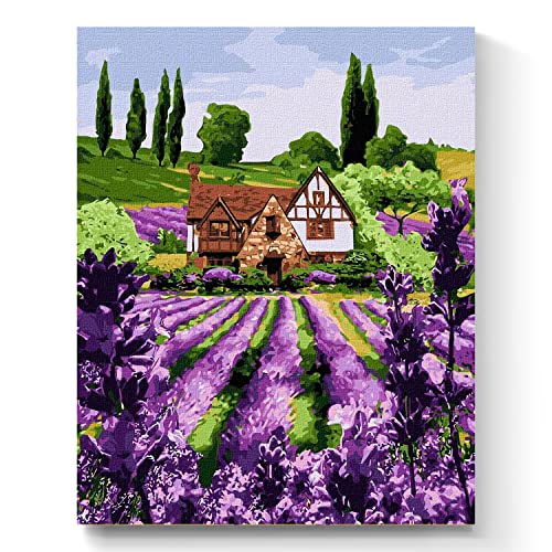 7 Artists Pintar Por Numeros Adultos Lavender House Set 40x50 cm | Cuadros Para Pintar Por Numeros | Lienzos Para Pintar Niños | Pintura Por Numeros | Pintar Con Numeros Adultos