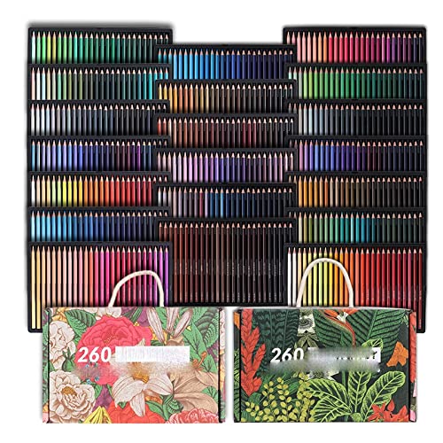 LZQDM 120/180/520 Lápices de Colores Conjunto Profesional Soft Wax basado en Cera Dibujo Arte Bosquejo Sombreado y Colorear Caja de Lata (Color : A, Size : 520 Colors)