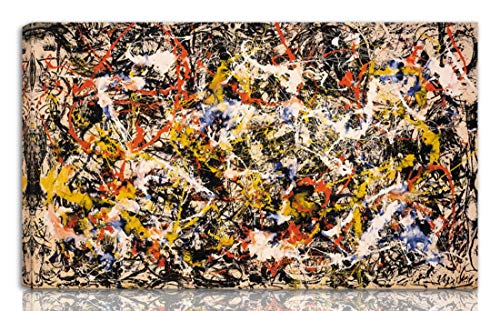 Jackson Pollock Estirado Giclee Imprimir en Lienzo-Pinturas Famosas Arte Fino Póster-Reproducción Decoración de Pared Listo para Colgar Fine Art Wall Decor(Convergencia)#NK