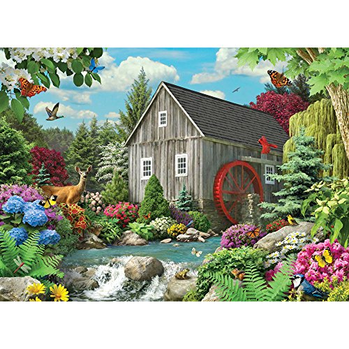 Bits and Pieces - Rompecabezas de 1500 piezas - Country Mill - Puzzle de corriente de vida silvestre - por el artista Alan Giana - rompecabezas de 1500 piezas
