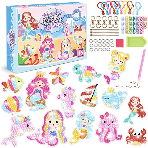 Victse DIY 5D Diamante Pintura Kit, Kits de Pintura de Diamantes para Niños, DIY Pegatinas de Diamante, Pintura Diamantes Stickers, Mosaicos Dibujo de Diamantes Pegatinas para Niños (Sirena)