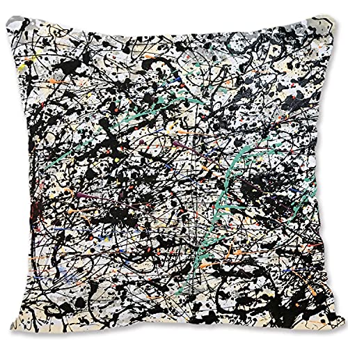 Funda de almohada decorativa protectora de arte abstracto - Pollock - Convergence B-Lucifer B