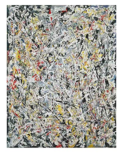 Ipinet Luz blanca de Jackson Pollock Cuadro en Lienzo | Lienzos Decorativos | Cuadros Decoración Dormitorios | Cuadros Decoración Salón | Cuadros y láminas (80x105cm （31x41pulgadas）, Sin Marco)