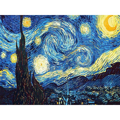 LUUFAN Kit completo de pintura de diamante 5D para adultos, manualidades pegadas para decoración de pared del hogar, Van Gogh, noche estrellada (40 x 50 cm)