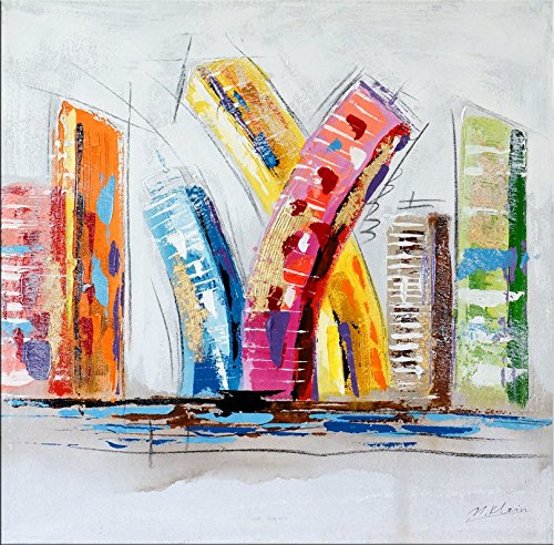 Kunst & Ambiente Cuadro abstracto - Pintura acrílica moderna - Bent Houses - Martin Klein - Comprar pintura al óleo abstracto