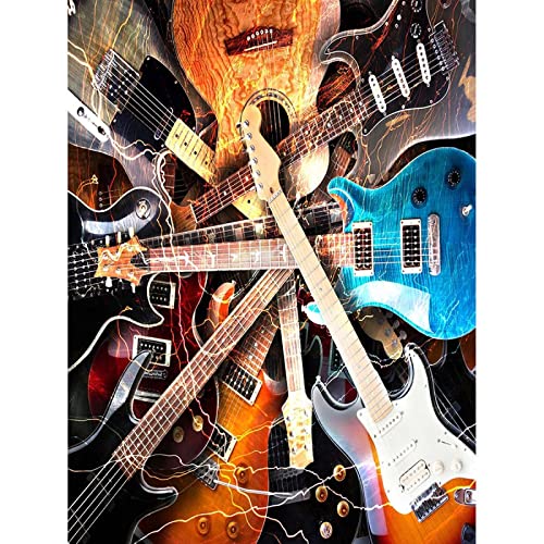 ZHXXFD Pintura Por Números Para Adultos Niños,Cuadros para Pintar Por Numeros Guitarra Música Rock Sin Marco,Kit De Pintura Con Lienzo, Pinceles Y Pintura Acrílica,Paint By Numbers 40X50cm,A22