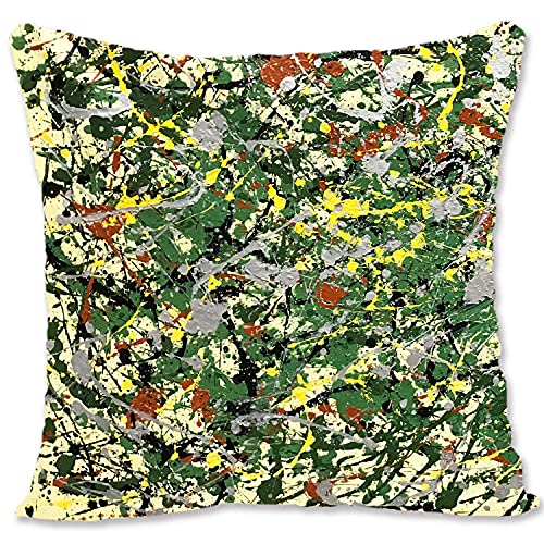 Funda de almohada decorativa para lanzar arte abstracto - Pollock - Convergence B-Number B