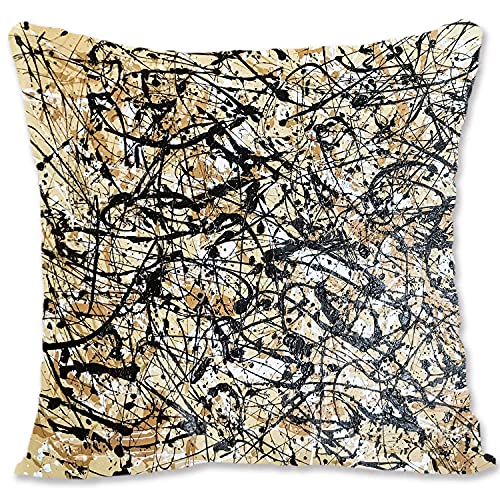 Funda de almohada decorativa para lanzar arte abstracto - Pollock - Convergence B-Autumn Rhythm Number B