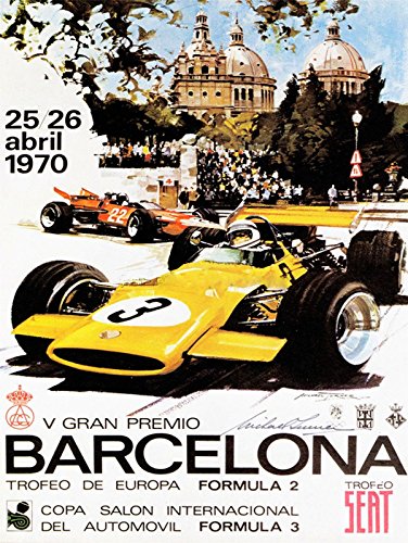 WallBuddy Póster del Grand Prix de Barcelona 1970 F1 Póster de Fórmula 1, impresión de Fórmula 1 F1, impresión de carreras de coches F1, póster de carreras de motor (60 cm x 80 cm)