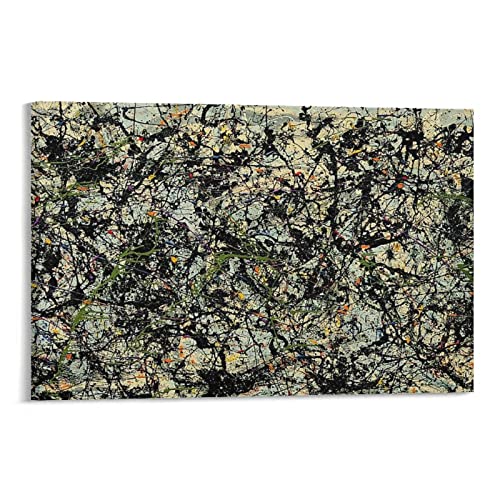 Jackson Pollock Obras de pintura por goteo Carteles Arte de pared Pintura Cuadro Póster Impresión en lienzo Obras de arte Decoración de habitación 08 x 12 pulgadas (20 x 30 cm)