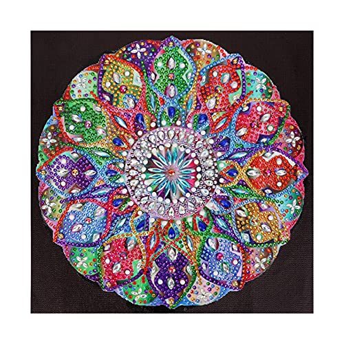 VETPW 5D DIY Mandala Flores Diamante Pintura Kit, Bricolaje Diamond Pasted Painting Bordado De Punto De Cruz Diamante Arts Craft para Decoración de la Pared del Hogar (30x30CM)