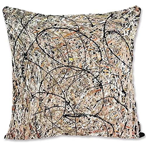 Funda de almohada decorativa protectora de arte abstracto – Pollock – Convergence B-Undulating Paths B