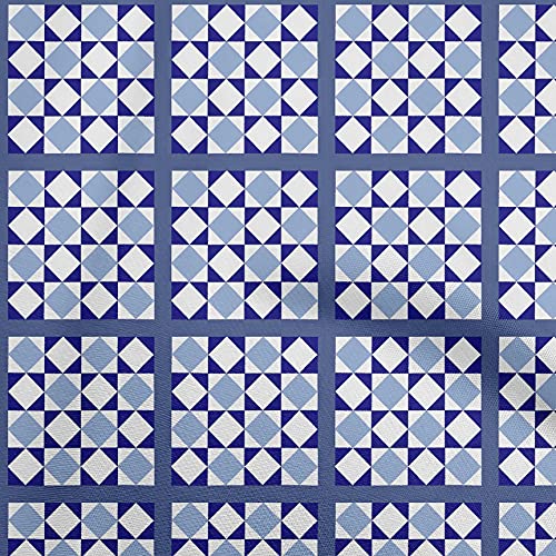 oneOone Jersey De Algodn Azul Gris¡ceo Tela Mosaica Quilting Suministros Imprimen Cosiendo Telas Por Metros 58 Pulgada De Ancho