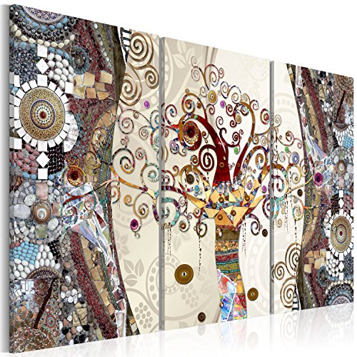 murando - Cuadro en Lienzo 120x80 cm Mosaico - Impresión de 3 Piezas Material Tejido no Tejido Impresión Artística Imagen Gráfica Decoracion de Pared - Gustav Klimt Baum l-C-0002-b-f