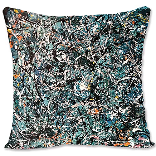 Funda de almohada decorativa protectora de arte abstracto - Pollock - Convergence B-Full Fathom Five B