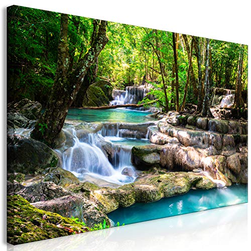 murando Cuadro Mega XXXL Cascada 200x100 cm Cuadro en Lienzo en Tamano XXL Estampado Grande Gigante Imagen Para Montar por uno Mismo Decoración De Pared Impresión DIY Bosque c-B-0258-ak-e