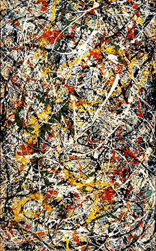JH Lacrocon Jackson Pollock Pinturas Pintadas a Mano sobre Lienzo 125X200 cm Grande Cuadros Abstracto Reproducción de Arte Enrollada - Number 3 1949