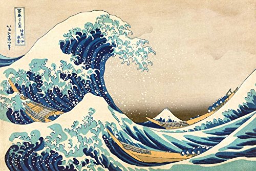ART-PRINT-on-matte-paper-220gr- La Gran Ola de Kanagawa Hokusai - Paisaje horizontal Imagen Paisajes Museo Asiático Barcos Japón Montañas Ocea Bellas Artes Pri 16_X_26_in