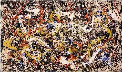 SPeesy Póster e impresiones de Jackson Pollock Abstract《Convergence》Wall Art Jackson Pollock Canvas Painting Modern Living Room Decor Pictures 60x90cm Sin marco