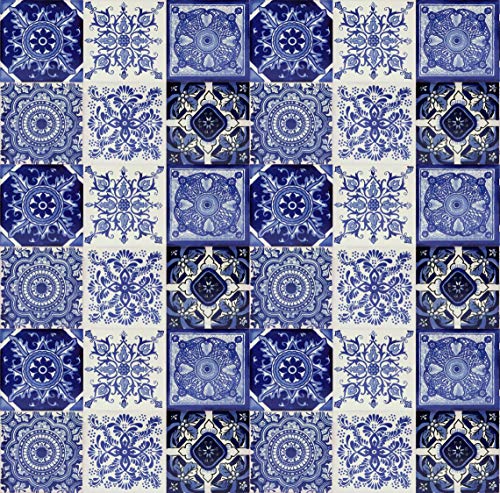 Cerames Tono - Original 30 azulejos coloridos de México, pintados a mano, para mosaico, cada uno aprox. 10,5x10,5cm para la cocina o el baño Azulejos decorativos.