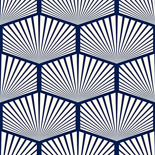 ReWallpaper Papel Pintado Pared Azul Turquesa y Dorado Claro Papel Vinilo Adhesivo Muebles Geometrico 44.5CM×3M Vinilico Papel Adhesivo Pared Dormitorio Moderno Papel Pintado Autoadhesivo Para Baño