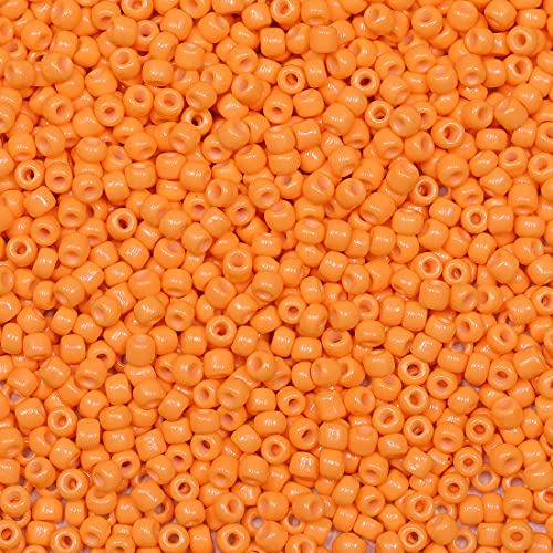 Bala&Fillic Cuentas de semillas de 3 mm de color naranja claro alrededor de 3600 piezas/100 gramos en bolsa, cuentas de cristal 8/0 para hacer pulseras, collares, aretes (naranja claro)