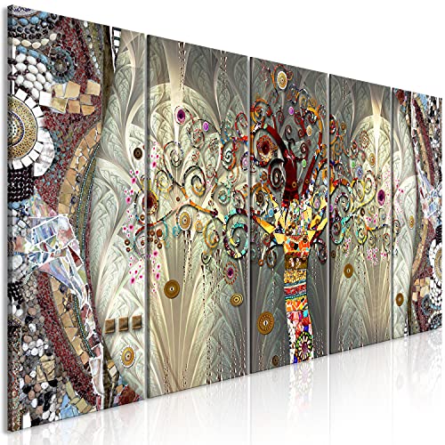murando - Cuadro de cristal acrílico Gustav Klimt Árbol de la vida 150x60 cm Impresión de 5 Piezas Pintura sobre Vidrio Imagen Gráfica Decoracion de Pared Abstracto l-A-0032-k-m