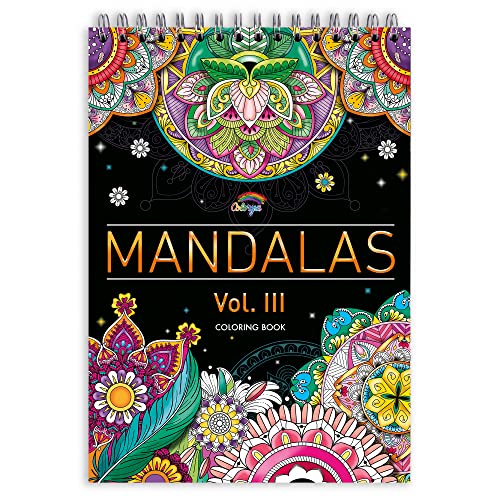 Colorya Libro para colorear para adultos Mandalas Vol. III – Tamaño A4 – Cuaderno de dibujo para colorear antiestrés, Zen – Ocupación para adultos – Papel premium, no fluye, impresión unilateral