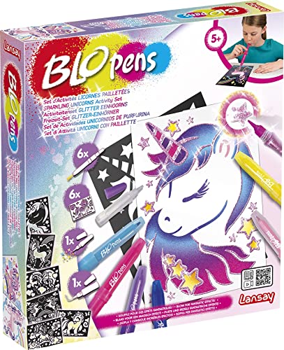 Blopens - Set de Actividades Unicornios de purpurina - Dibujos y colorear - A partir de 5 años - Lansay